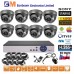 8CH 5MPx STARVIS kamerový set CCTV EONBOOM VR8D - DVR s LAN a 8x venkovní dome vari kamera