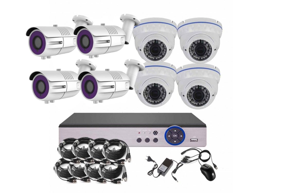 8CH 5MPx STARVIS kamerový set CCTV EONBOOM VR4+4W - DVR s LAN a 4+4 venkovní vari bullet/dome kamery