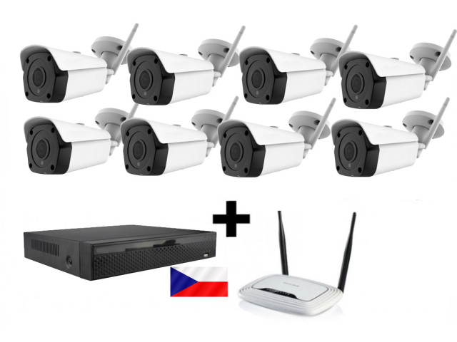 Kamerový WiFi / LAN IP set ZONEWAY - 8x 5MPx kamera NC950, rekordér NVR2104 a WiFi router