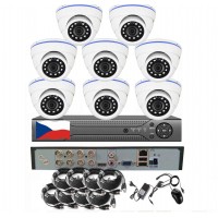 8CH 8MPx AHD kamerový set 4K CCTV ZONEWAY 8D - DVR s LAN a 8x dome kamera