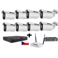 5MPx H265 kamerový IP POE set ZONEWAY - 8x NC965-Z, NVR3016, router, POE switch 8 + 1| ZONEWAY 8-NC965-Z-3016