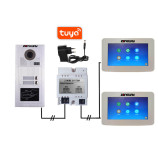 2vodičový TUYA videotelefon pro 2 byty s RFID | ZW-777 + ZW-619-2D