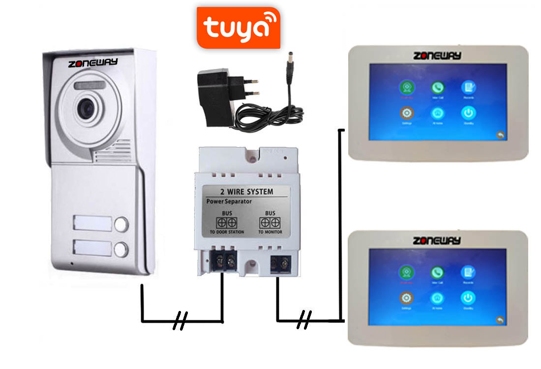 Set WIFI P2P TUYA videozvonku | ZONEWAY ZW-777 + ZW-702-2