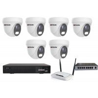 8MPx COLORVU kamerový IP POE set - 6x NC962, POE switch 8 + 1, NVR3016 | ZONEWAY 6-NC962+3016