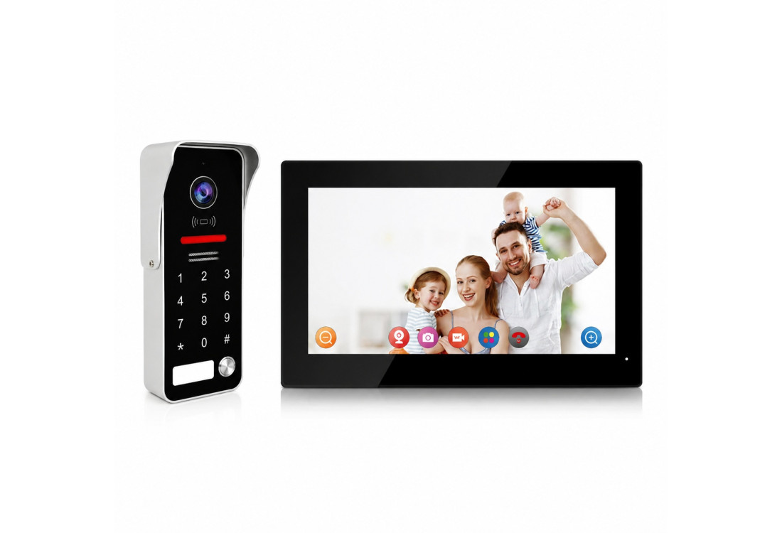 WiFi TUYA videozvonek s RFID čtečkou a kódovou klávesnicí + 7" dotykový monitor | ZONEWAY ZW-508 + ZW808-7