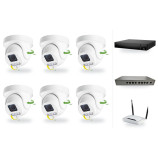 IP kamerový set 6x venkovní PTZ kamera 6 Mpx, zoom 4x, PoE switch 8+1, NVR3016 | ZONEWAY 6-X4DM6S-3016