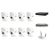 IP kamerový set 8x venkovní PTZ kamera 6 Mpx, zoom 4x, PoE switch 8+1, NVR3016 | ZONEWAY 8-X4DM6S-3016