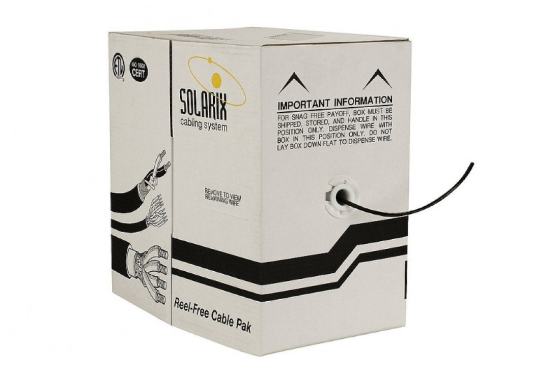 SOLARIX kabel utp drát, UTP (cat5e),  bez konektoru, venkovní, 305m