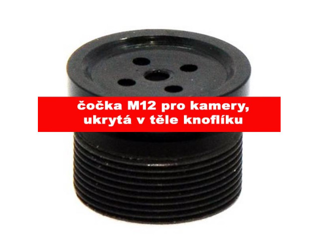 6mm dirková čočka - objektiv ukrytá v knoflíku pro IP kamery, skrytá montáž