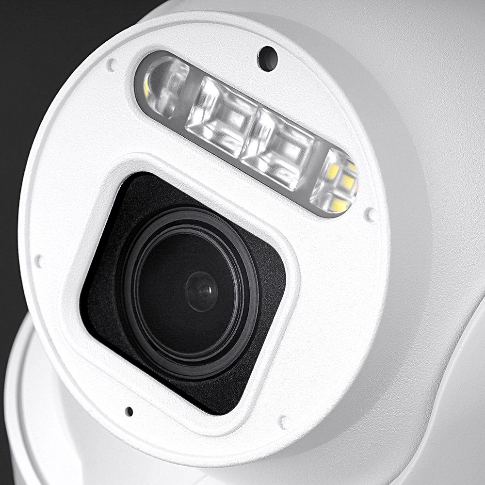 Venkovní mini PTZ IP kamera HICO X4D-M6S – detail objektivu a LED přisvětlení
