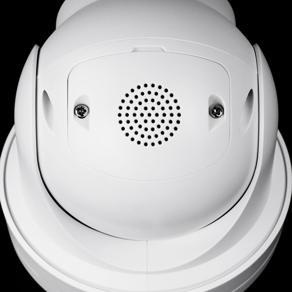 Venkovní mini PTZ IP kamera HICO X4D-M6S – zadní strana s mřížkou reproduktoru